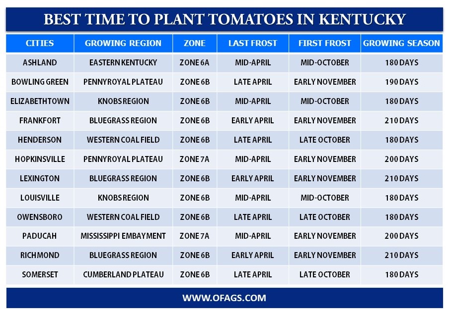 Best time to grow Tomatoes in Kentucky